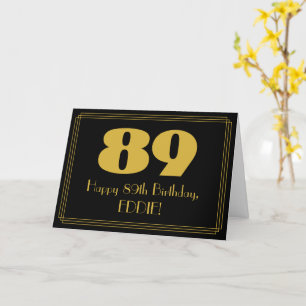 89th Birthday: Art Deco Inspired Look "89" & Name Card