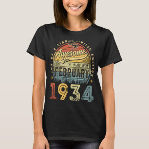 89th Birthday Awesome Since February 1934 89 Year T-Shirt