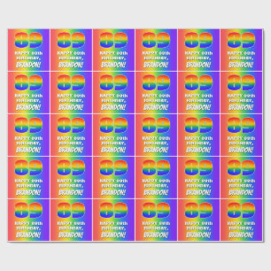 89th Birthday: Colourful, Fun Rainbow Pattern # 89 Wrapping Paper