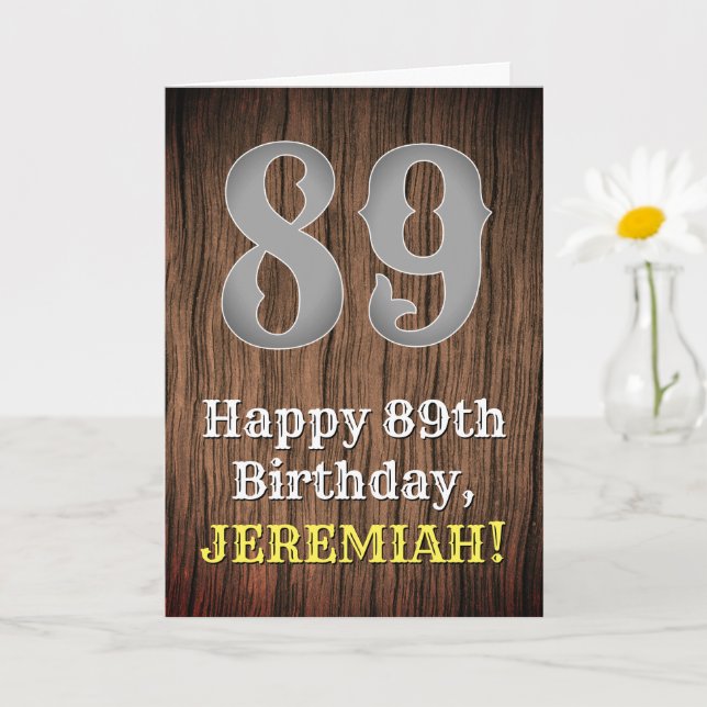 89th Birthday: Country Western Inspired Look, Name Card (Small Plant)