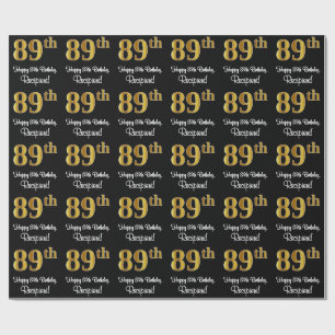 89th Birthday: Elegant Luxurious Faux Gold Look # Wrapping Paper