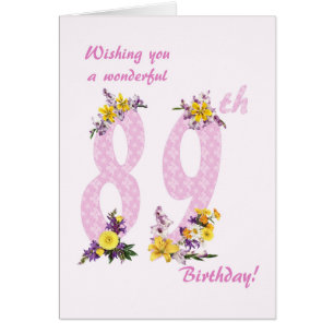 89th Birthday Flower Decorated Numbers