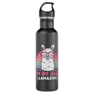 89th Birthday Llamazing Llama 89 Year Old Birthday 710 Ml Water Bottle