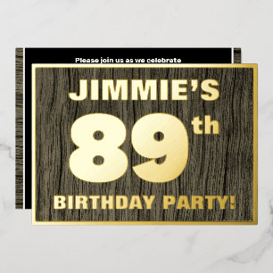 89th Birthday Party: Bold, Faux Wood Grain Pattern