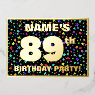 89th Birthday Party — Fun, Colourful Stars Pattern