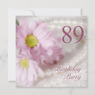 89th Birthday party invitation with daisies