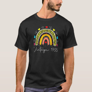 89th Birthday Vintage 1933 Rainbow Birthday 1 T-Shirt