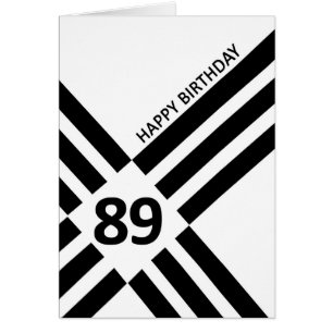 89th Diagonal Black Line Design Birthday