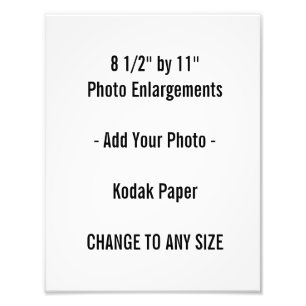 8 1/2" by 11" Photo Enlargement Print