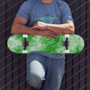 8 1/2" Green Abstract Smoke Skateboard