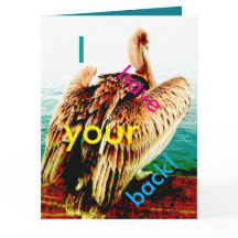 8 1/2" X 11" customisable greeting card, pelican