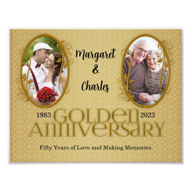 8-1/2x11 50th Annivsersary Scrapbook Collage Photo Print (Front)