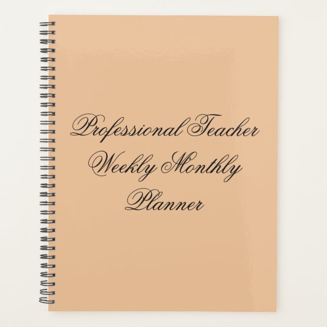 8.5"x11" spiral weekly monthly planner (Front)