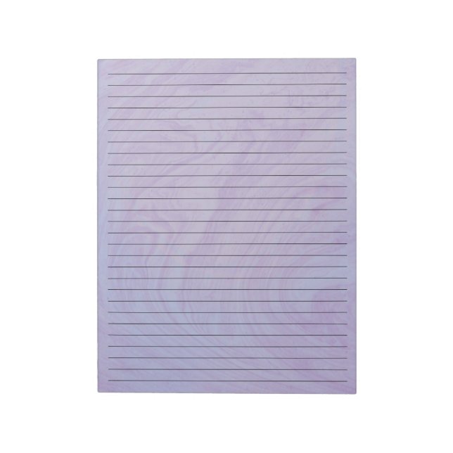 8.5" x 11"  Purple Marble Black Lined Wide Ruled Notepad (Rotated)
