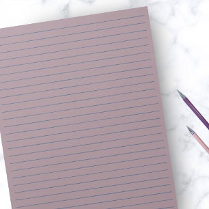8.5" x 11"  Rustic Mauve with Blue Lines Wide Rule Notepad