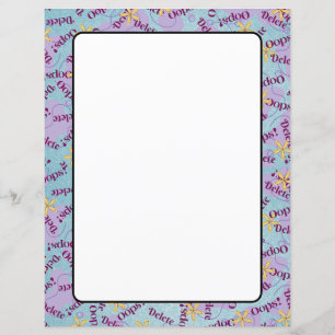 8.5" x 11" Sheets of Paper Stationary OOPS! Delete