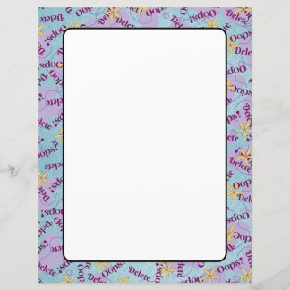 8.5" x 11" Sheets of Paper Stationary OOPS! Delete