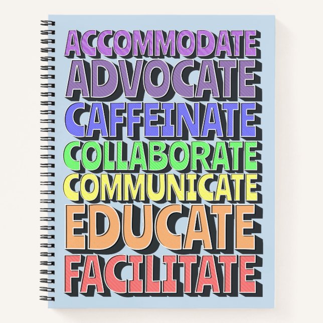 8.5 x 11 Spiral Notebook - A Teacher's Day (Front)