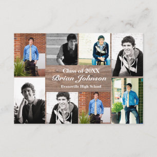 8/9 Photos Wood - 3x5 Graduation Announcement