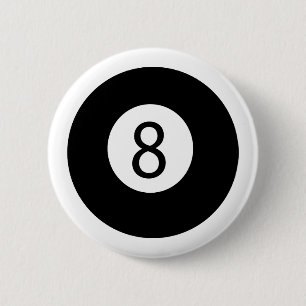 8 Ball 6 Cm Round Badge