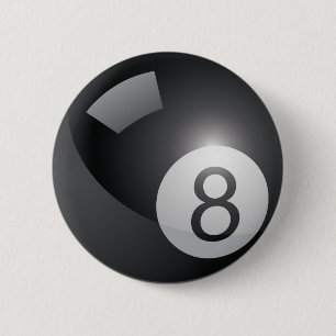 8 Ball 6 Cm Round Badge
