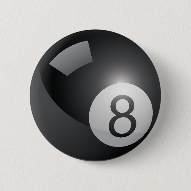 8 Ball 6 Cm Round Badge (Front)