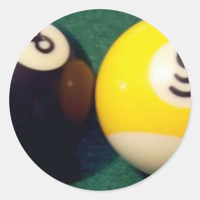 8-Ball 9-Ball Classic Round Sticker (Front)