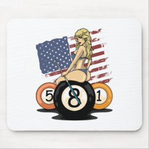 8 Ball Billiard Pool Player Eight Ball Billiards Mouse Mat