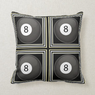 8-Ball Billiard Throw Pillows