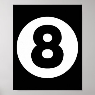 8 Ball Billiards Lazy Halloween Costume Funny Magi Poster