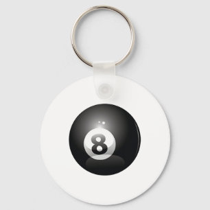 8 Ball Billiards Pool Player Eight Ball Lucky 8  Key Ring
