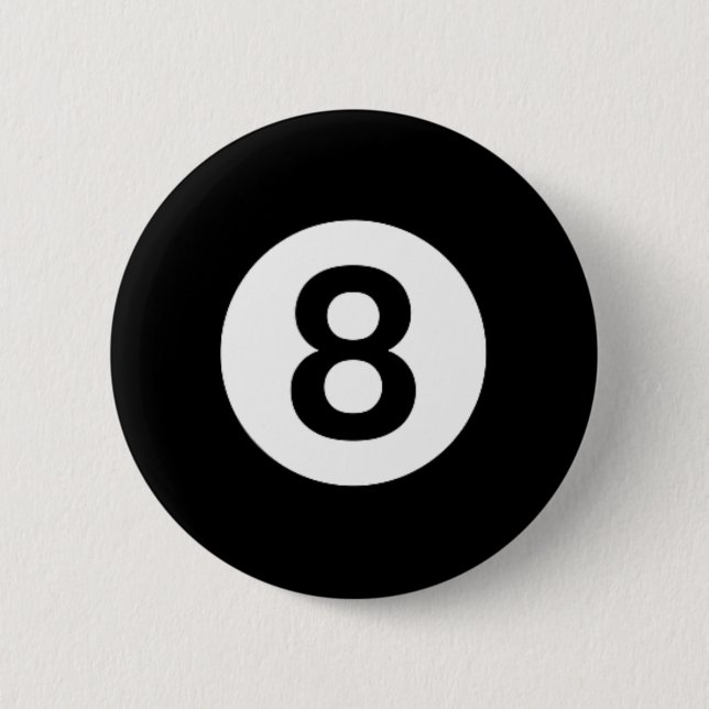 8 Ball Billiards Pool Table Costume Eight Ball  6 Cm Round Badge (Front)