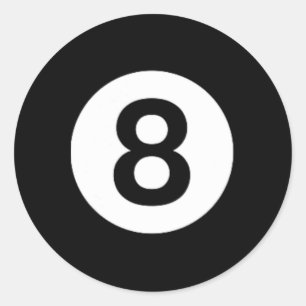 8 Ball Billiards Pool Table Costume Eight Ball  Classic Round Sticker