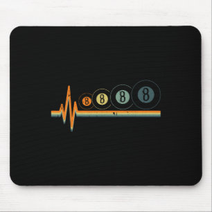 8 Ball Billiards Retro Heart-beat Sports Pool Snoo Mouse Mat