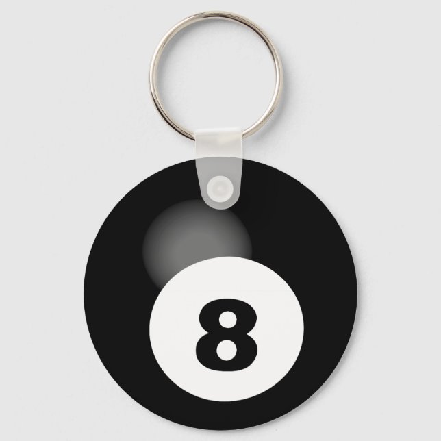 8 Ball Button Keychain (Front)