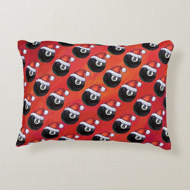 8 Ball Christmas Decorative Cushion (Back)
