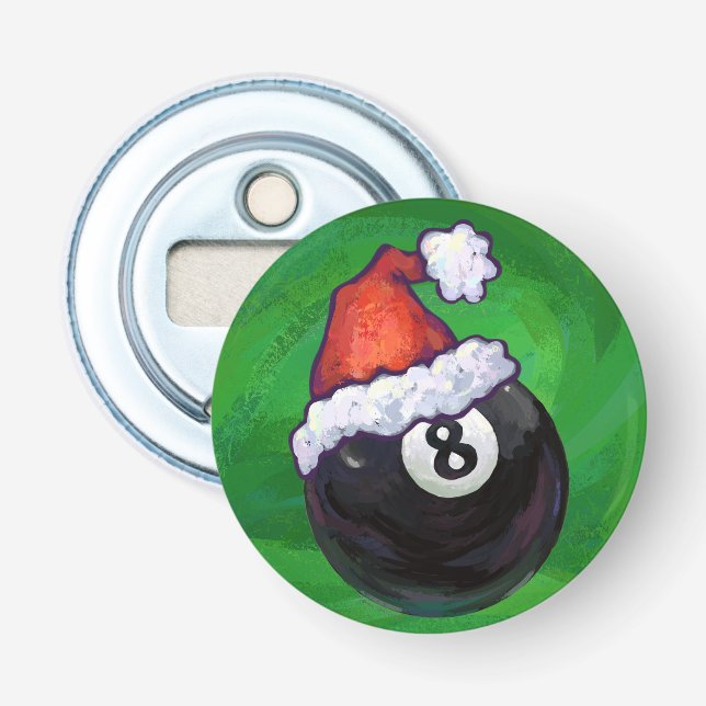 8 Ball Christmas Green Bottle Opener (Front)