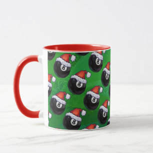 8 Ball Christmas Green Mug