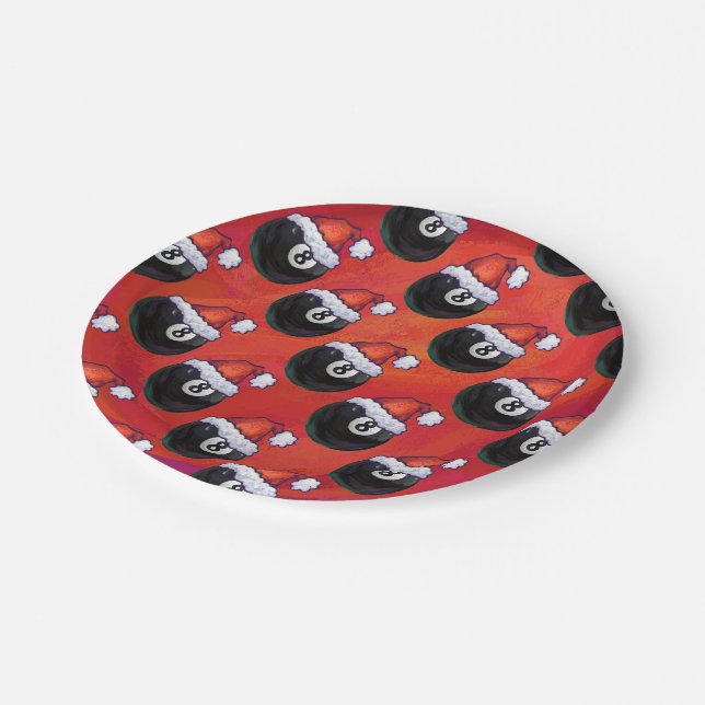 8 Ball Christmas Paper Plate (Angled)