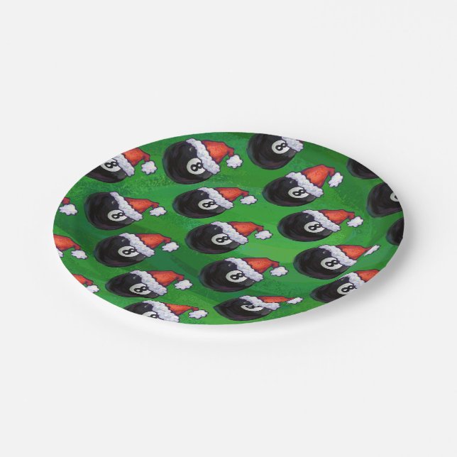 8 Ball Christmas Paper Plate (Angled)