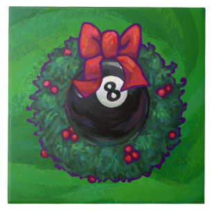 8 Ball Christmas Wreath Green Tile