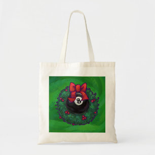 8 Ball Christmas Wreath Green Tote Bag