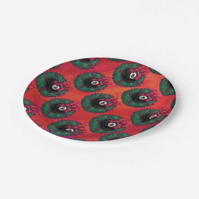8 Ball Christmas Wreath Paper Plate (Angled)