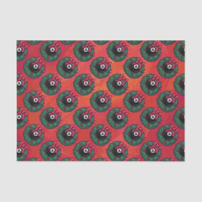 8 Ball Christmas Wreath Tissue Paper (Front)