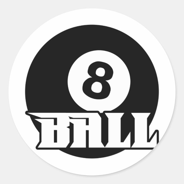 8 Ball Classic Round Sticker (Front)
