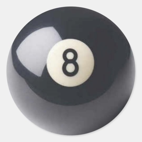 8 ball classic round sticker | Zazzle.co.uk