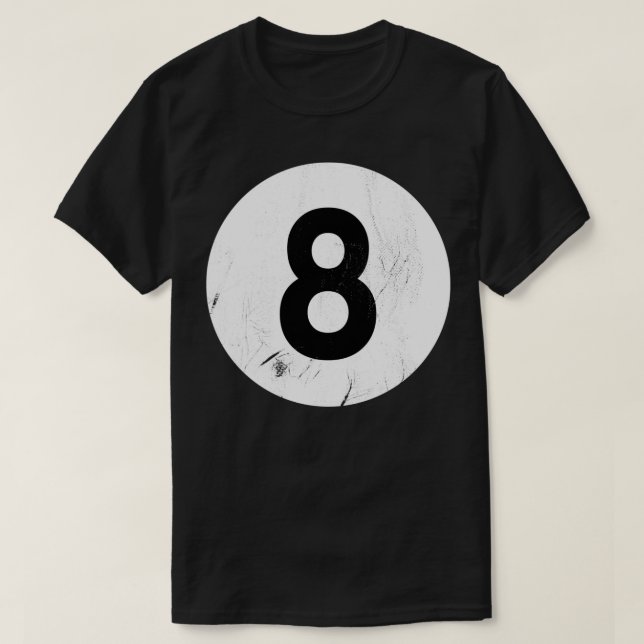 8 Ball Cue Ball distressed designTShirt T-Shirt (Design Front)