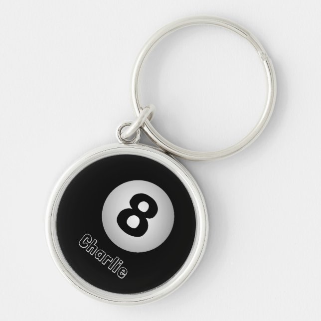 8-Ball custom name Key Ring (Front)