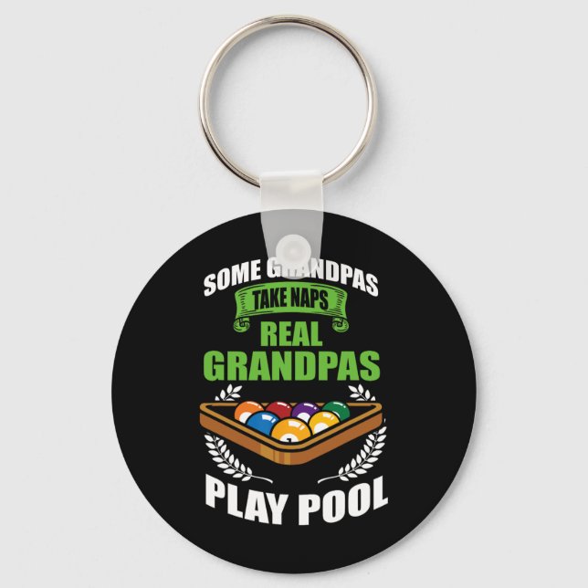 8 Ball Eight Ball - Funny Pool Billiards  Key Ring (Front)