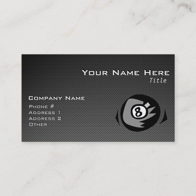 8 ball; Faux Carbon Fibre Business Card (Front)